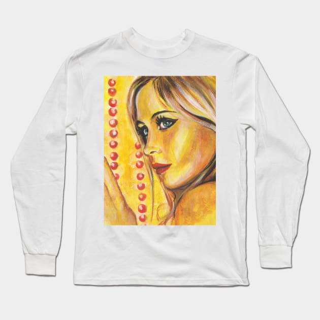 Emmanuelle Béart Long Sleeve T-Shirt by Svetlana Pelin